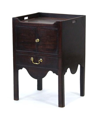 Lot 7 - A George III mahogany pot cupboard or...