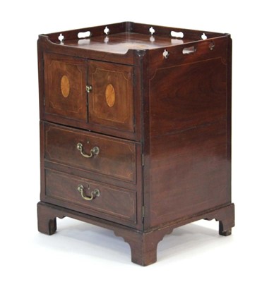 Lot 8 - A George III mahogany pot cupboard or...