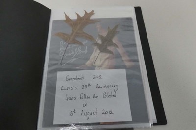 Lot 1075 - Folder of photos of Elvis Presley autographed...