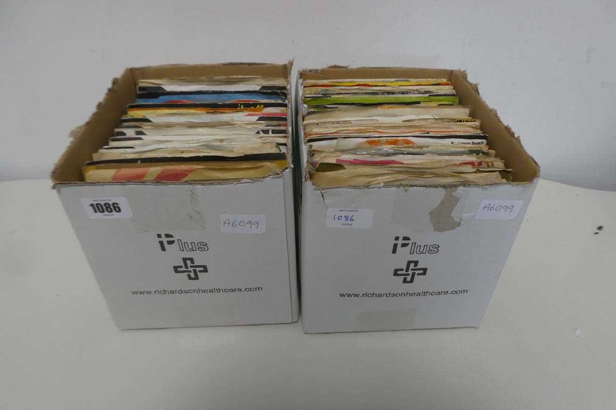 Lot 1086 - 2 small boxes containing approx. 140 7"...