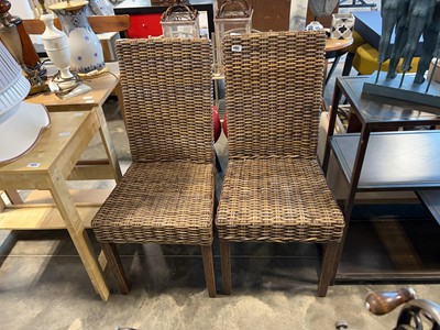 Lot 1165 - 2 woven dining chairs