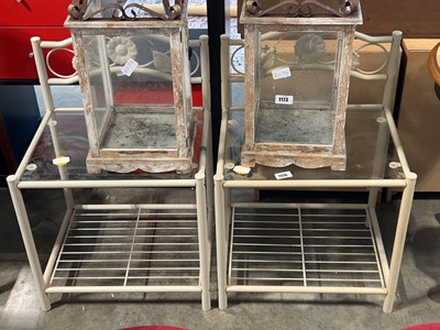 Lot 1174 - 2 metal and glass free standing unit