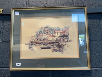 Lot 1218 - Framed print of Polperro by Eric Mason