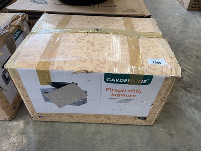 Lot 2004 - Boxed fire pit with integrated log store