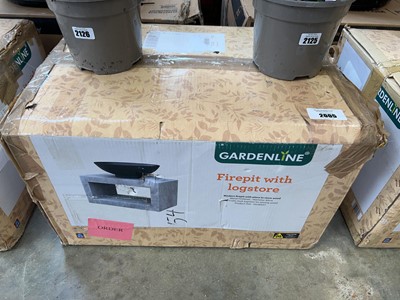 Lot 2005 - Boxed fire pit with integrated log store