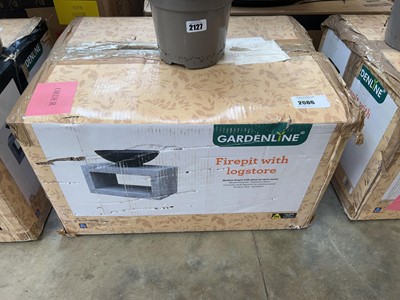 Lot 2006 - Boxed fire pit with integrated log store