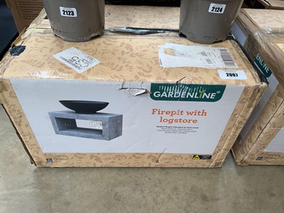 Lot 2007 - Boxed fire pit with integrated log store