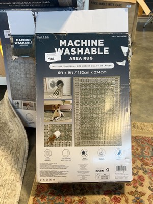 Lot 1189 - White and ash machine washable area rug, boxed