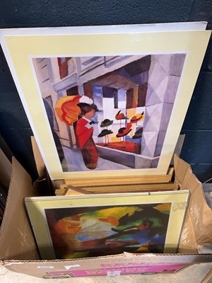 Lot 1225 - Box of prints incl. 2 by August Macke with...