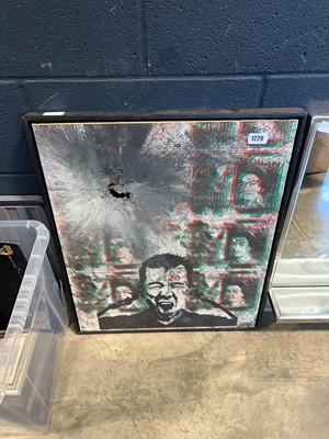 Lot 1229 - Framed pop art image featuring man and £20 notes