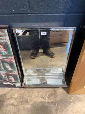 Lot 1230 - Mirror with mirrored shelf attached