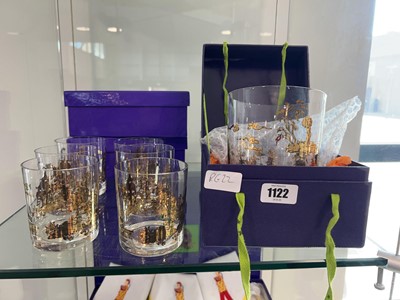 Lot 1122 - Glass pot together with a selection of whiskey...