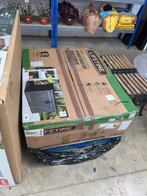 Lot 2022 - Boxed Lifetime outdoor 2 door storage shed in...
