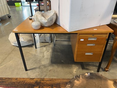 Lot 1142 - Wood and metal desk made by Alco