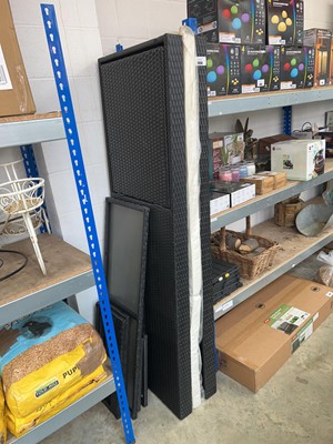 Lot 2039 - Pair of disassembled black rattan garden sun...
