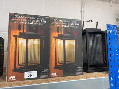 Lot 2041 - 4 boxed Evergreen solar LED Revere lanterns