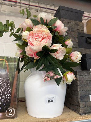 Lot 2043 - Artificial Peony bouquet in vase