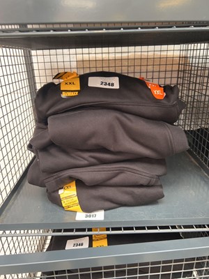 Lot 2348 - 5 DeWalt Guaranteed Tough black hoodies (size...