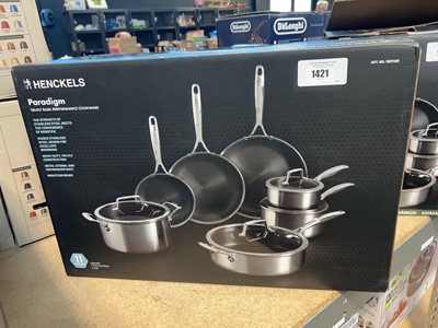 Lot 1421 - Henckles 11 piece cookware set in box