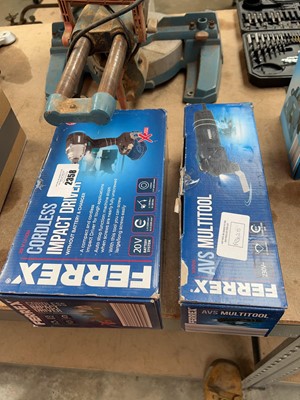Lot 2358 - Boxed Ferrex cordless impact driver with...