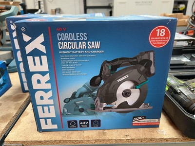 Lot 2360 - Boxed Ferrex 40V cordless circular saw
