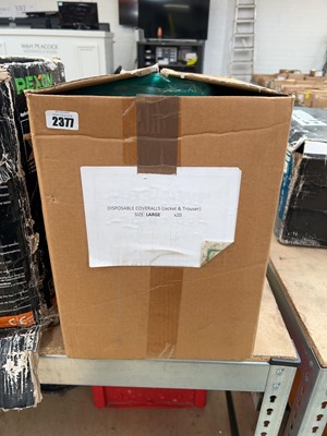 Lot 2377 - Box containing disposable coveralls (size L)