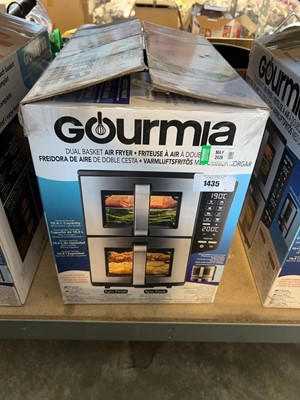 Lot 1435 - Gourmia dual basket air fryer in box