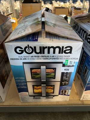 Lot 1436 - Gourmia dual basket air fryer in box