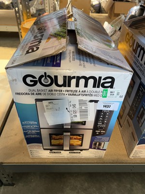 Lot 1437 - Gourmia dual basket air fryer in box