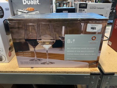 Lot 1461 - Box containing 8 all purposes wine glasses