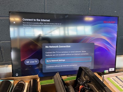 Lot 1485 - Sharp 4K ultra HD smart LED TV with box and...
