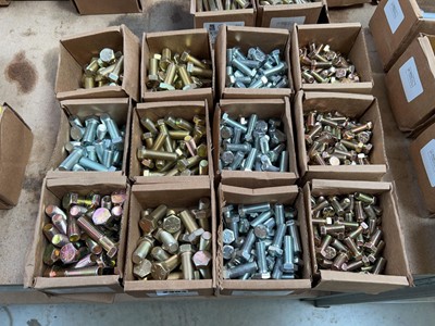 Lot 2394 - 12 boxes of various size heavy duty bolts