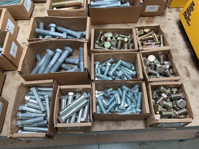 Lot 2396 - 10 boxes of mixed size heavy duty bolts