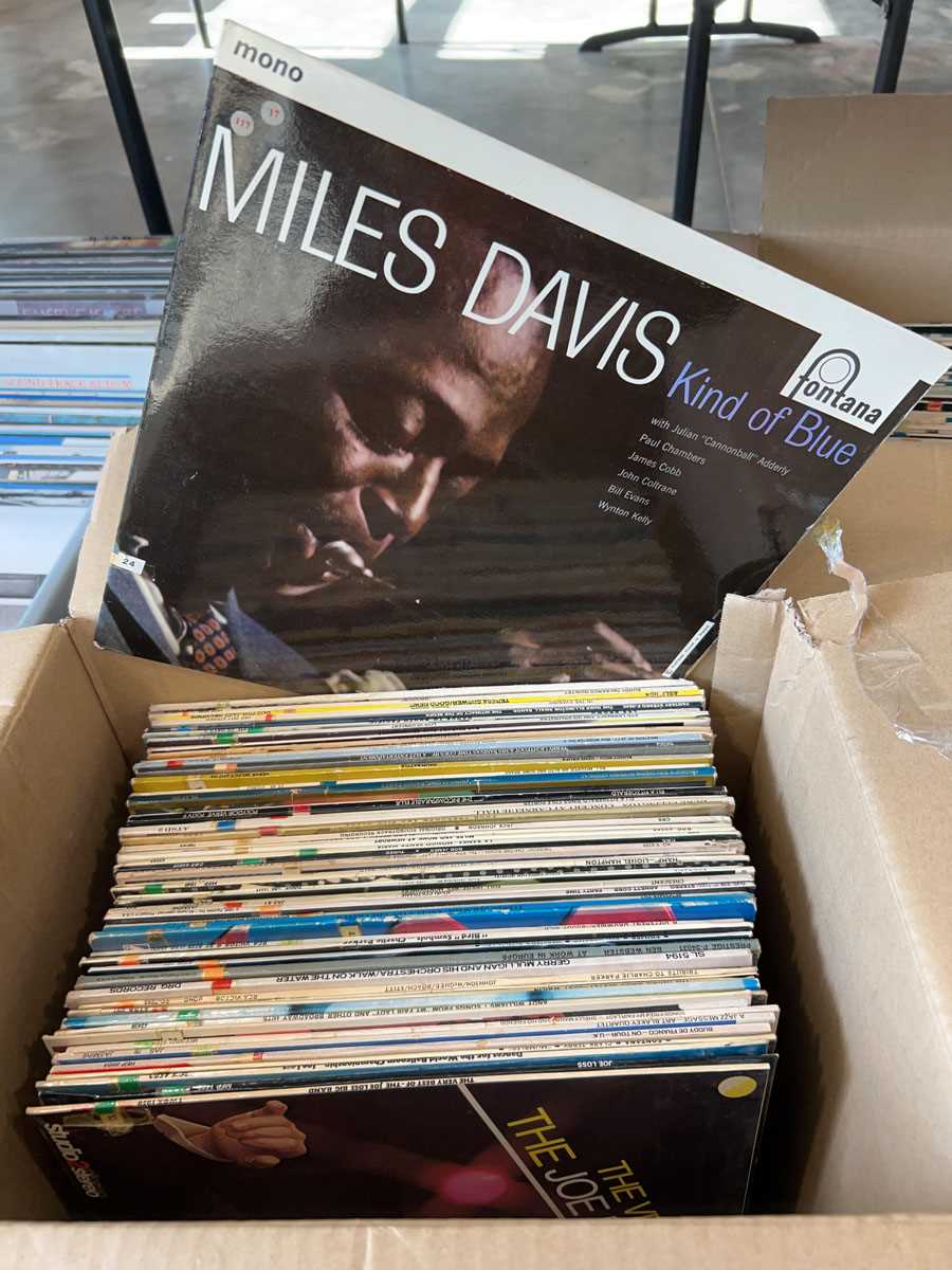 Lot 1105 - Box of mainly Jazz albums to include Miles...