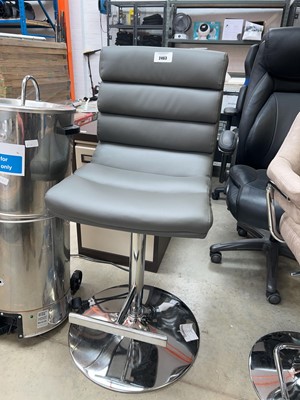 Lot 2463 - Grey leatherette and chrome height adjustable...