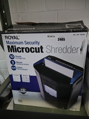 Lot 2485 - Boxed Royal Maximum Security Micro Cut paper...