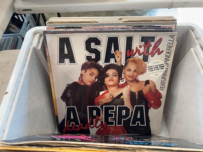 Lot 1113 - Small box of albums and 12" singles to include...