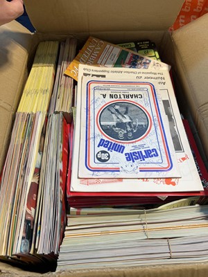 Lot 1303 - Box containing football programmes for various...