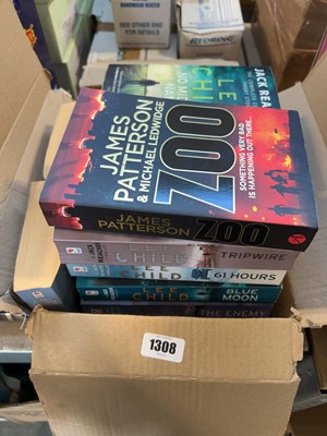 Lot 1308 - Box of paperback novels by mainly Lee Child