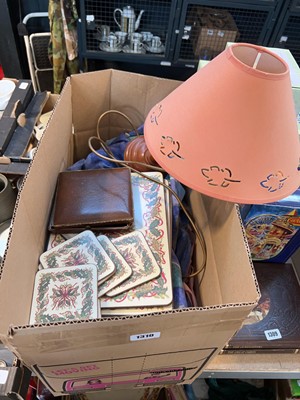 Lot 1310 - Box of household items incl. cut glass...