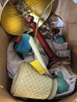 Lot 1317 - Box containing household items incl. lamps,...