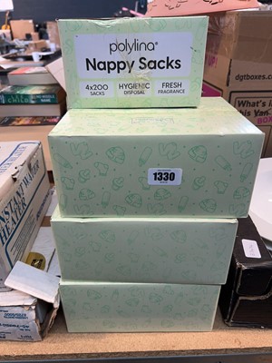 Lot 1330 - 7 boxes of nappy sacks