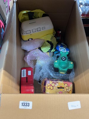 Lot 1333 - Box of ceramic piggy banks in the form of...