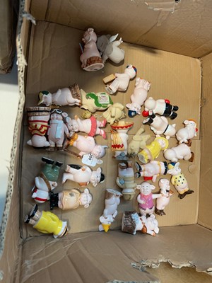 Lot 1343 - 4 boxes of household items incl. Piggies...