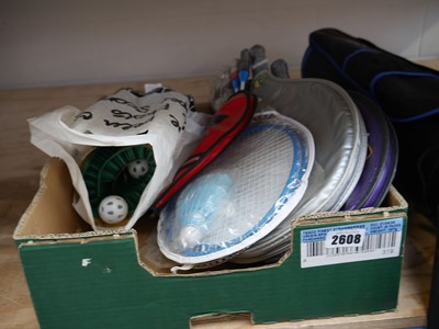 Lot 2608 - Box of various sports rackets