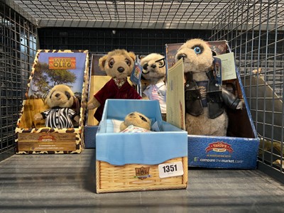 Lot 1351 - Various meerkat toys for Compare the Meerkat