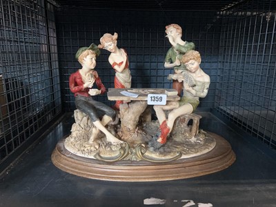 Lot 1359 - Capodimonte style figurines on base