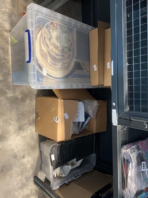 Lot 1363 - Plastic crate containing various plates incl....