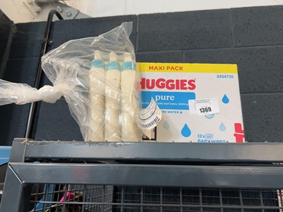 Lot 1369 - Pack of Huggies Pure with 3 bottles of Aveeno...