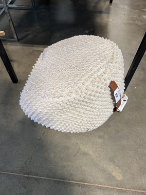 Lot 1238 - Crochet effect foot stool in cream